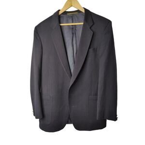 Louis Feraud Monsieur Blazer 2 Button Tuxedo Suit Jacket Black with Pockets